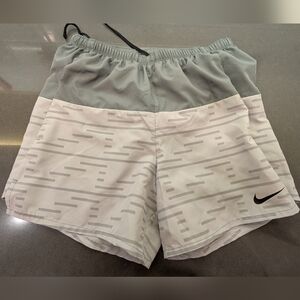 Nike Drifit Stride Athletic Shorts in Gray and White